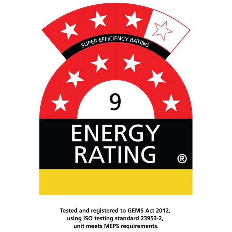 Bar Fridge | 160 Litre showing energy rating of 9 out of 10 stars